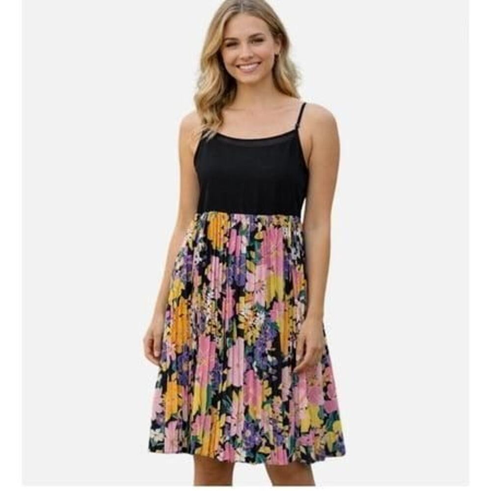 Garcia Brand Gracia Midi Pleated Dress Size Medium Floral